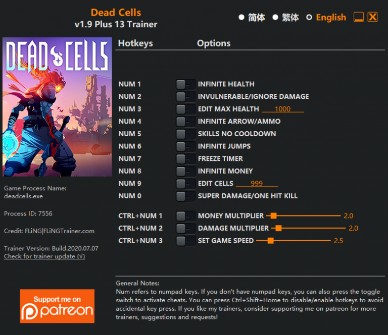 Dead Cells v1.9.0 Trainer +13