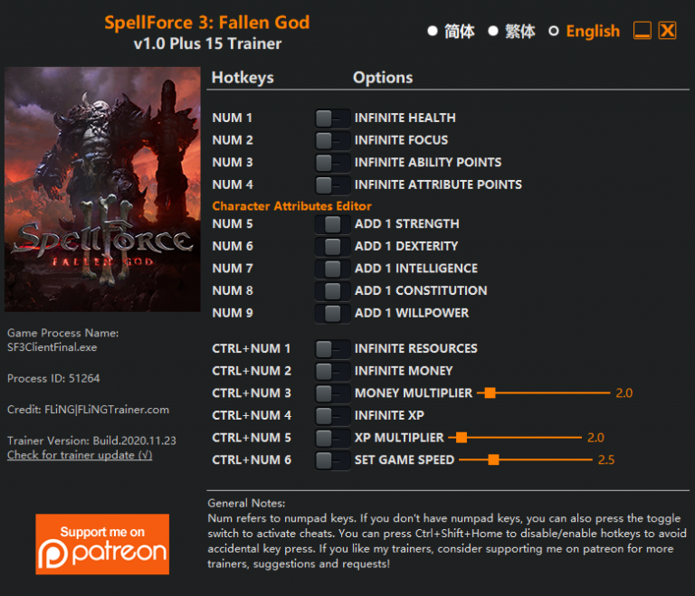 SpellForce 3: Fallen God Trainer +15