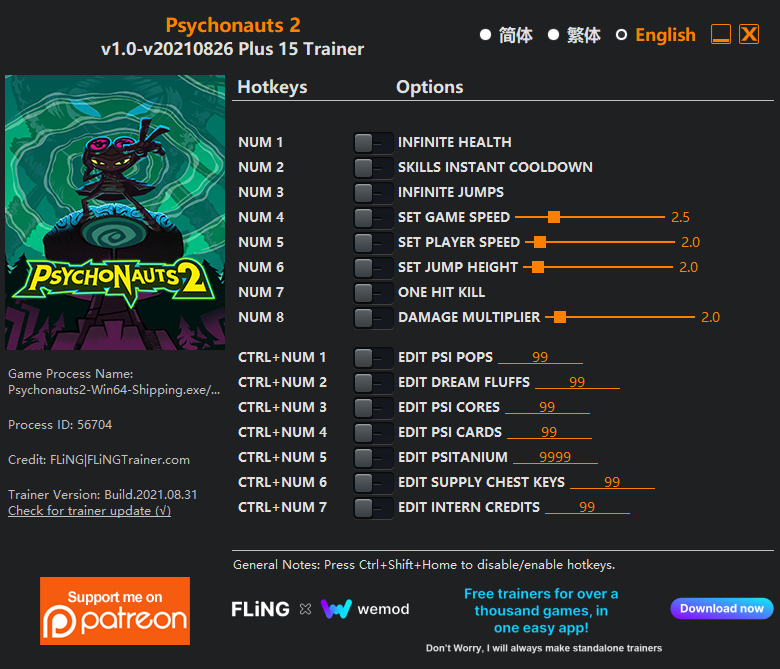 Psychonauts 2 Trainer +15