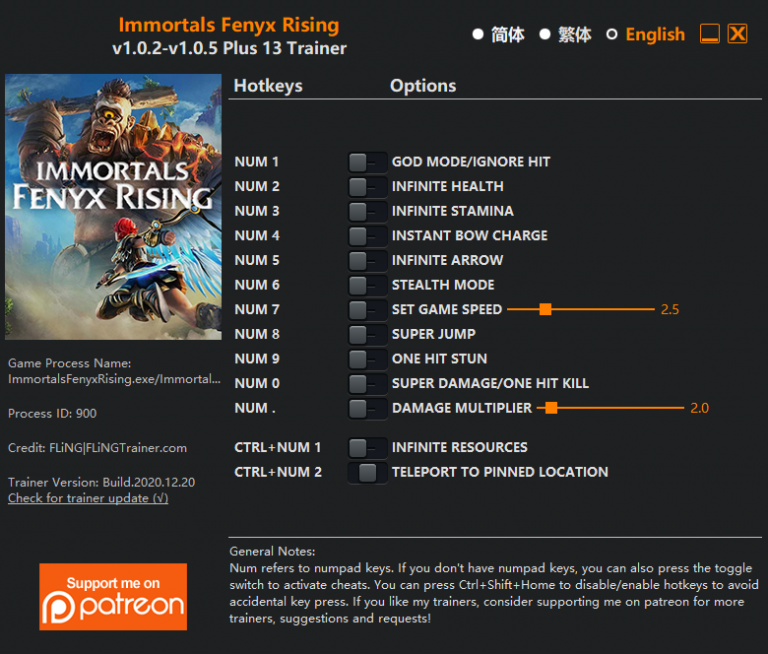 Immortals Fenyx Rising v1.05 Trainer +13