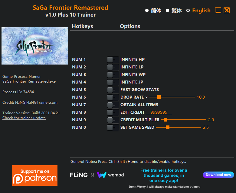 SaGa Frontier Remastered Trainer +10