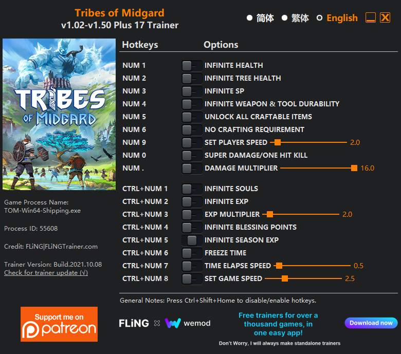 Tribes of Midgard v1.50 Trainer +17