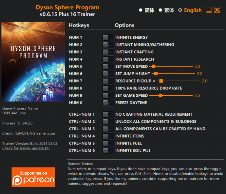 Dyson Sphere Program v0.6.15 Trainer +16