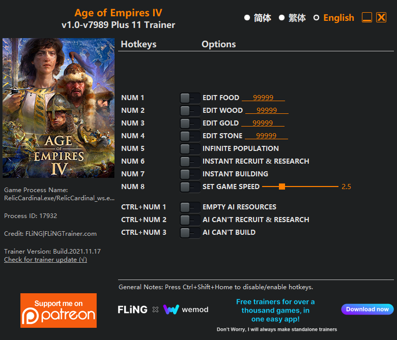 Age of Empires IV v7989 Trainer +11