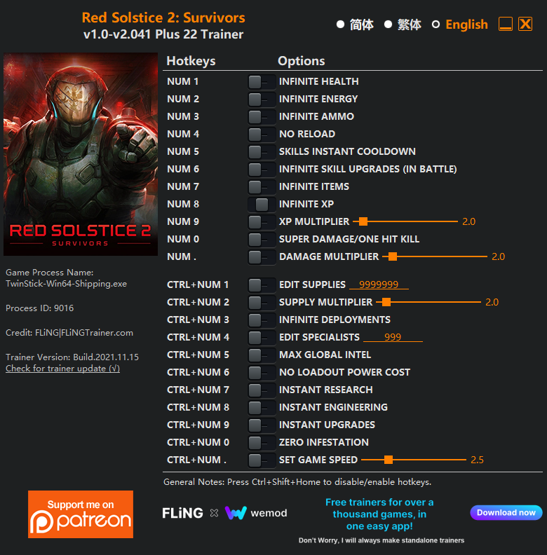 Red Solstice 2: Survivors v2.041 Trainer +22