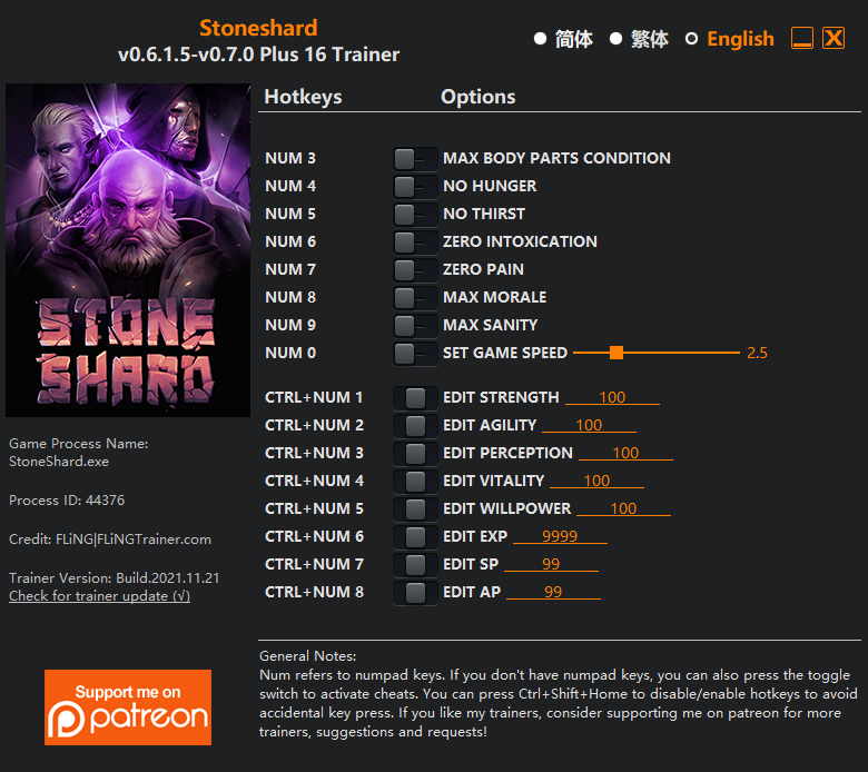 Stoneshard v0.7.0 Trainer +16