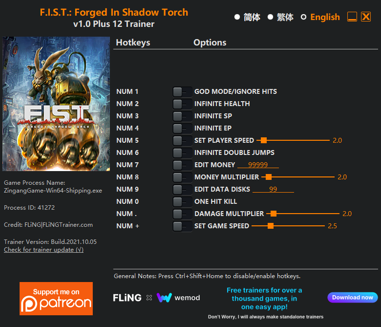 F.I.S.T.: Forged In Shadow Torch Trainer +12