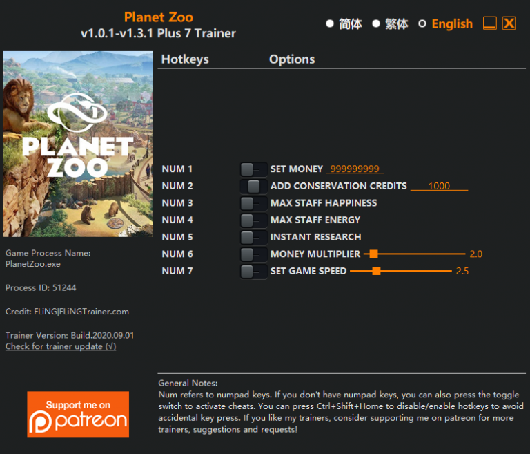 Planet Zoo v1.3.1 Trainer +7