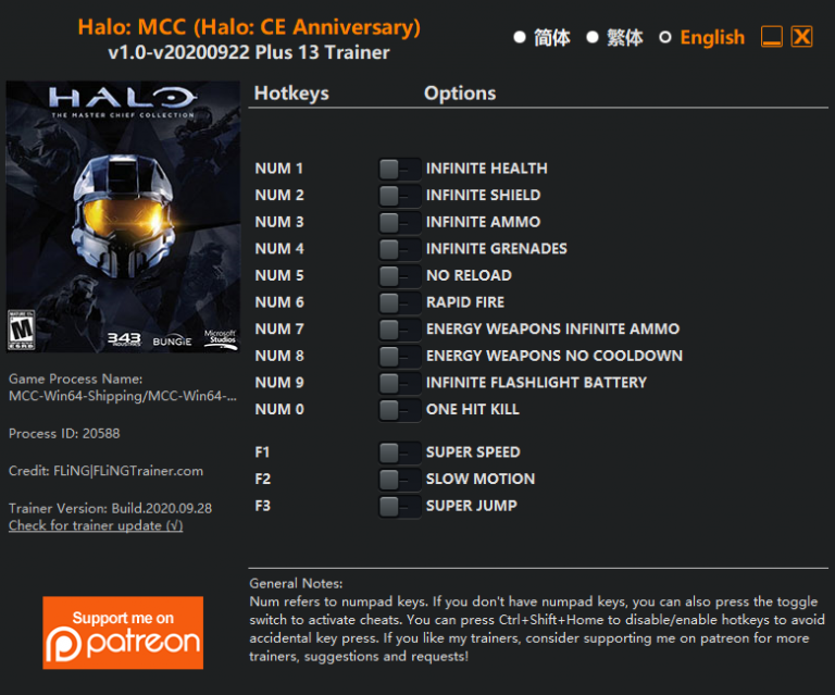 Halo: The Master Chief Collection (Halo: Combat Evolved Anniversary) Trainer +13