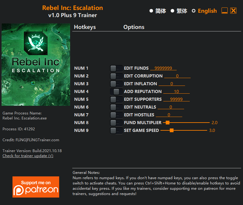 Rebel Inc: Escalation Trainer +9