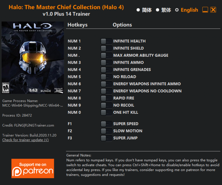 Halo: The Master Chief Collection (Halo 4) Trainer +14