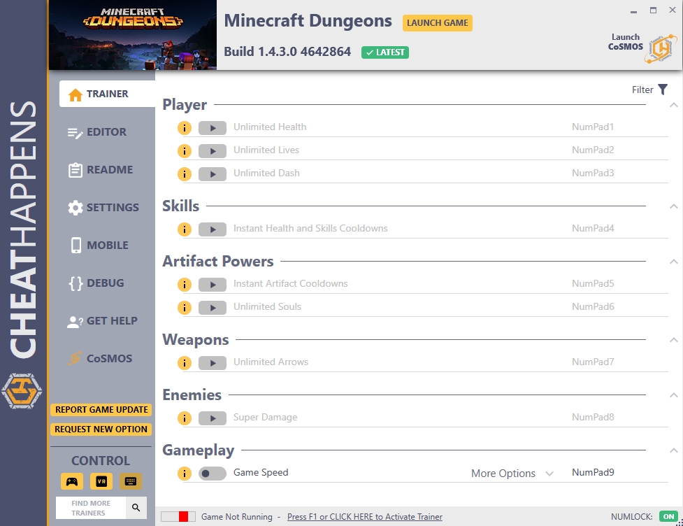 Minecraft Dungeons vBuild 4642864 (Launcher Version) Trainer