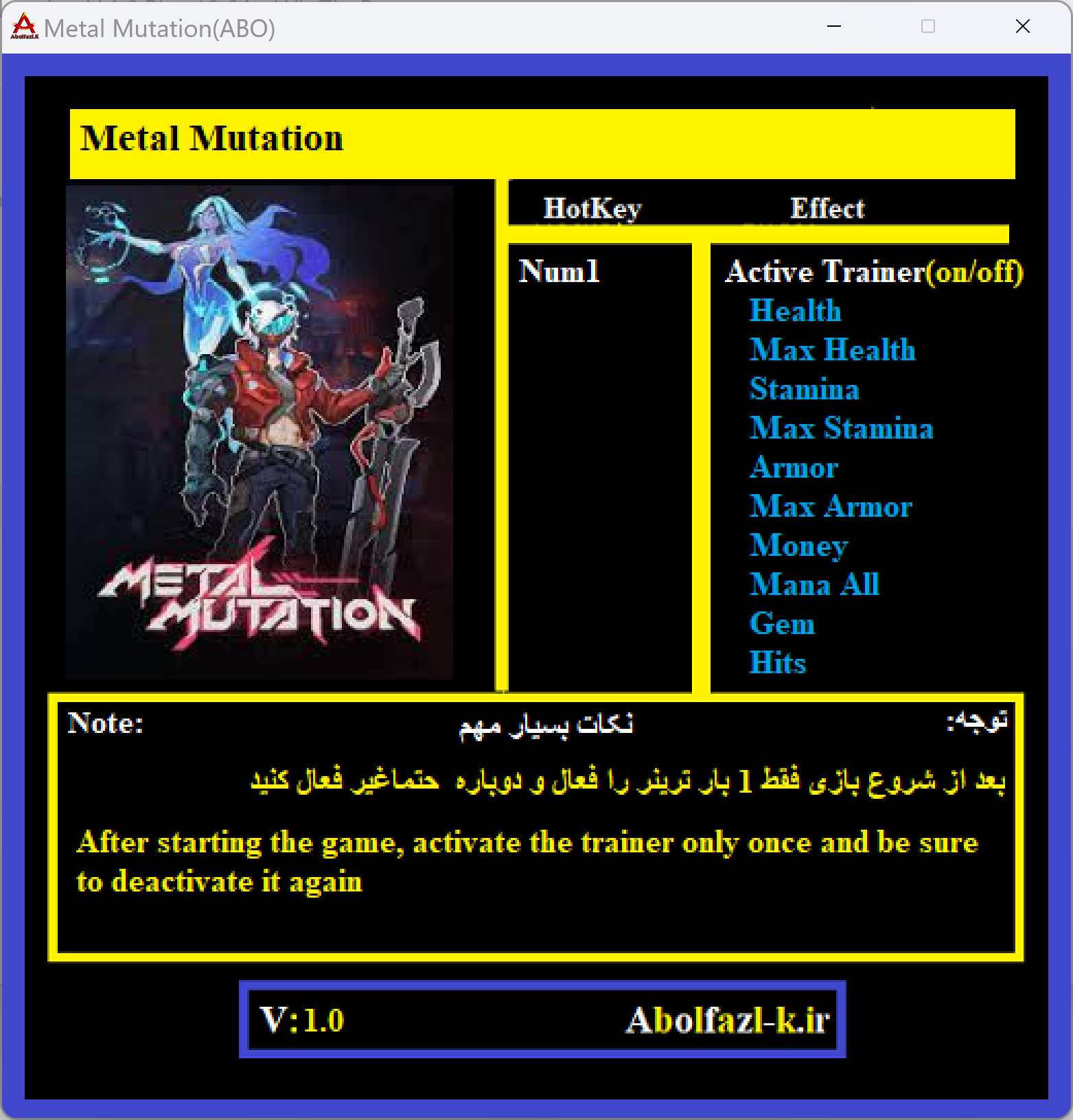 Metal Mutation Trainer +10