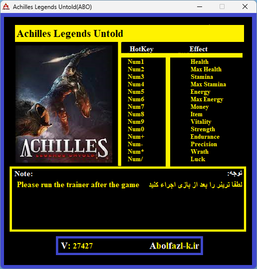 Achilles: Legends Untold v0.4.0 Trainer +14