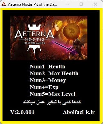 Aeterna Noctis: Pit of the Damned  v2.0.001 Trainer + 5