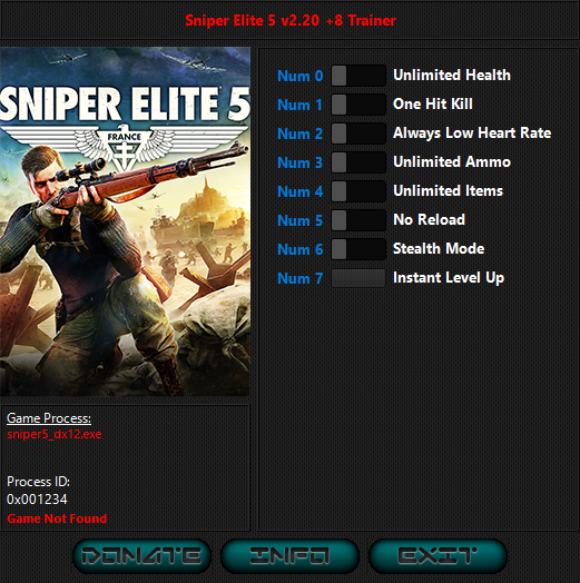 Sniper Elite 5 v2.20 Trainer +8