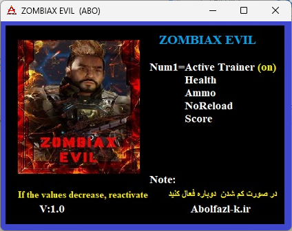 ZOMBIAX EVIL Trainer +4