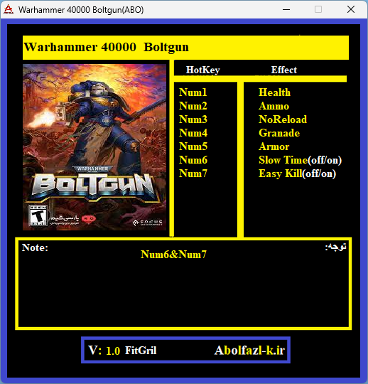 Warhammer 40,000: Boltgun Trainer +7