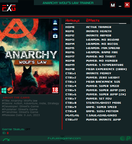 Anarchy: Wolf's law v09.06.2023 Trainer +22