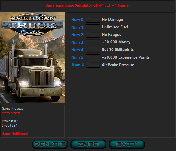 American Truck Simulator v1.47.3.3 Trainer +7