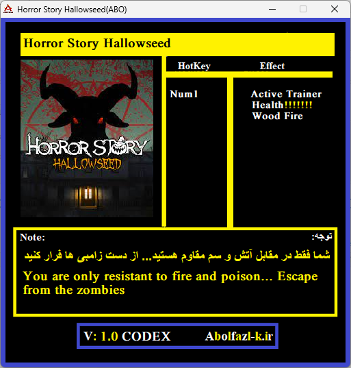 Horror Story: Hallowseed Trainer +2