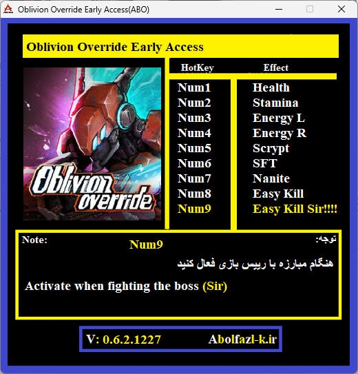 Oblivion Override v0.6.2.1227 Trainer +9