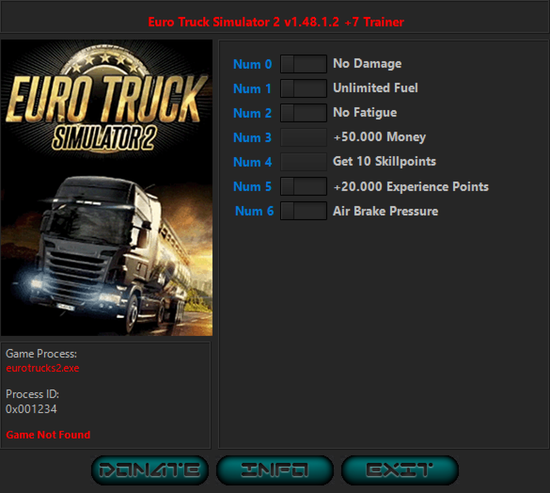 Euro Truck Simulator 2 v1.48.2.1 Trainer +7