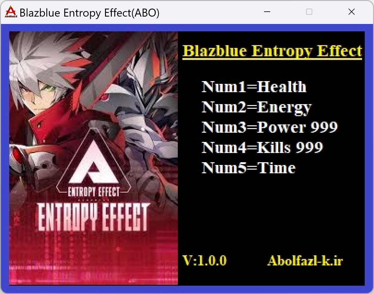 Blazblue Entropy Effect Trainer +5