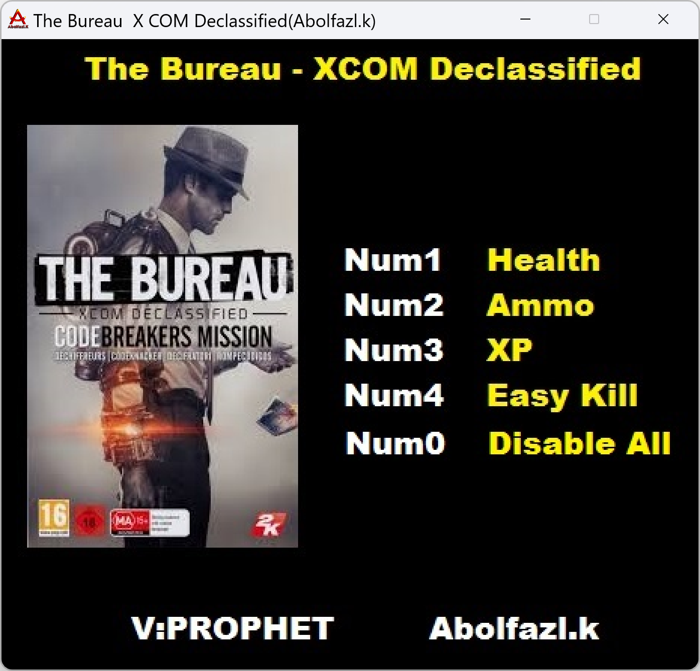 The Bureau: XCOM Declassified v1.1 Trainer +4