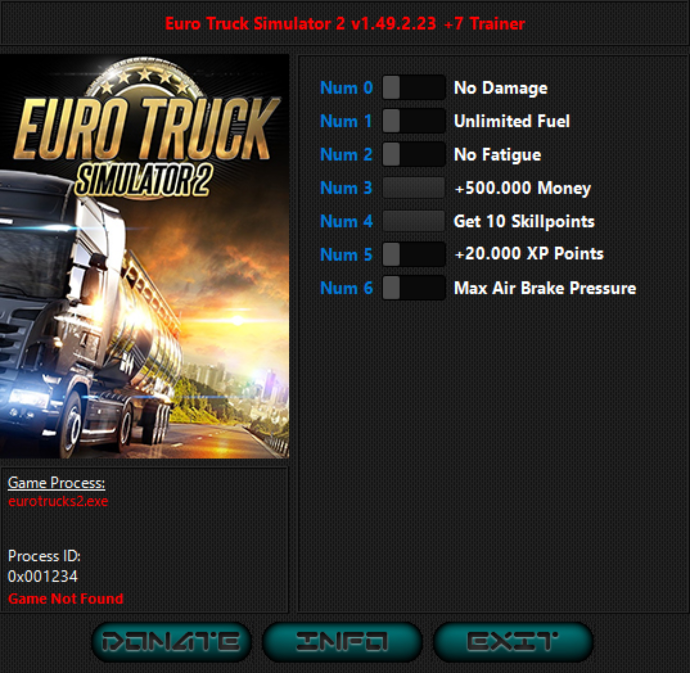 Euro Truck Simulator 2 v1.49.2.23 Trainer +7