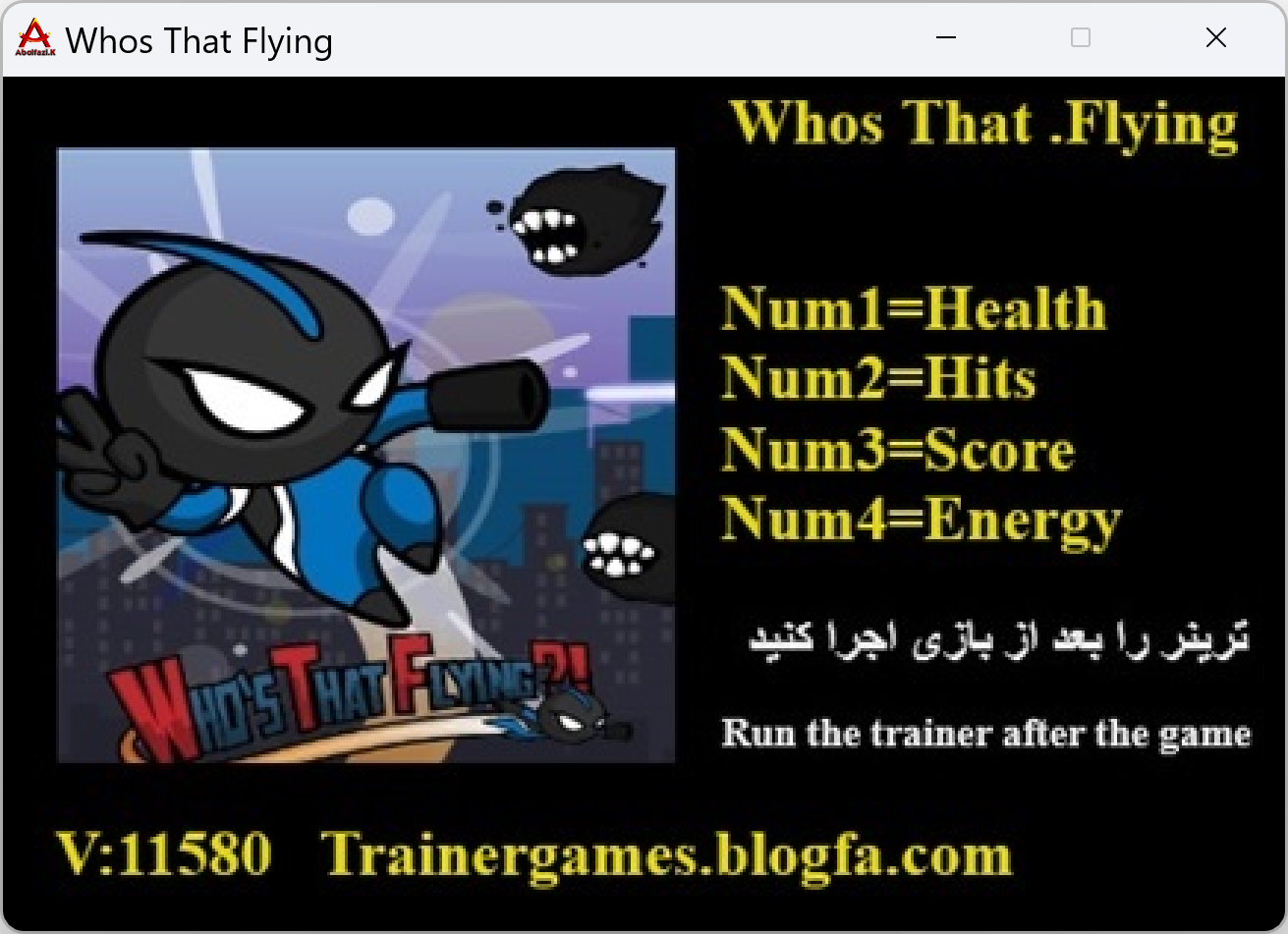 Who's That Flying?! v11580 Trainer +4