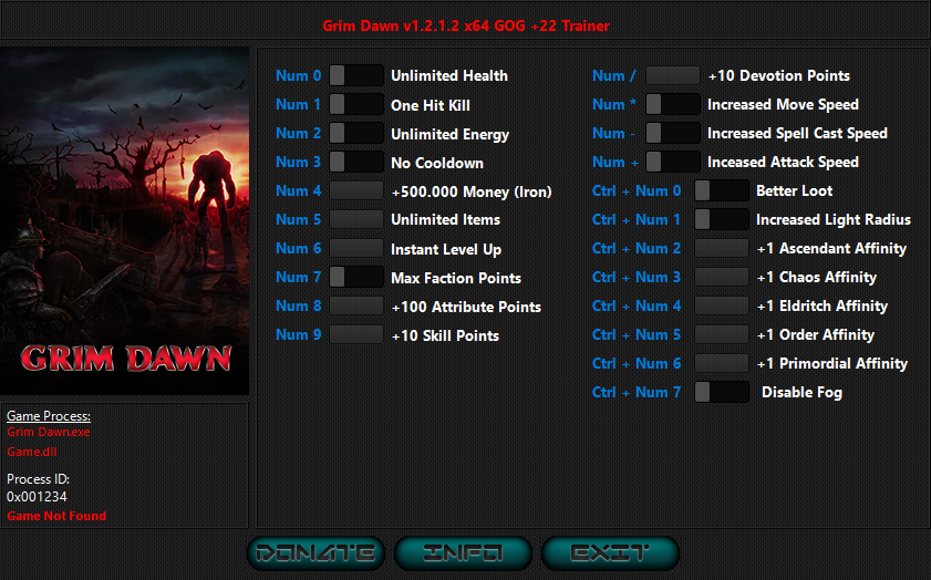 Grim Dawn v1.2.1.2 X64 Trainer +22