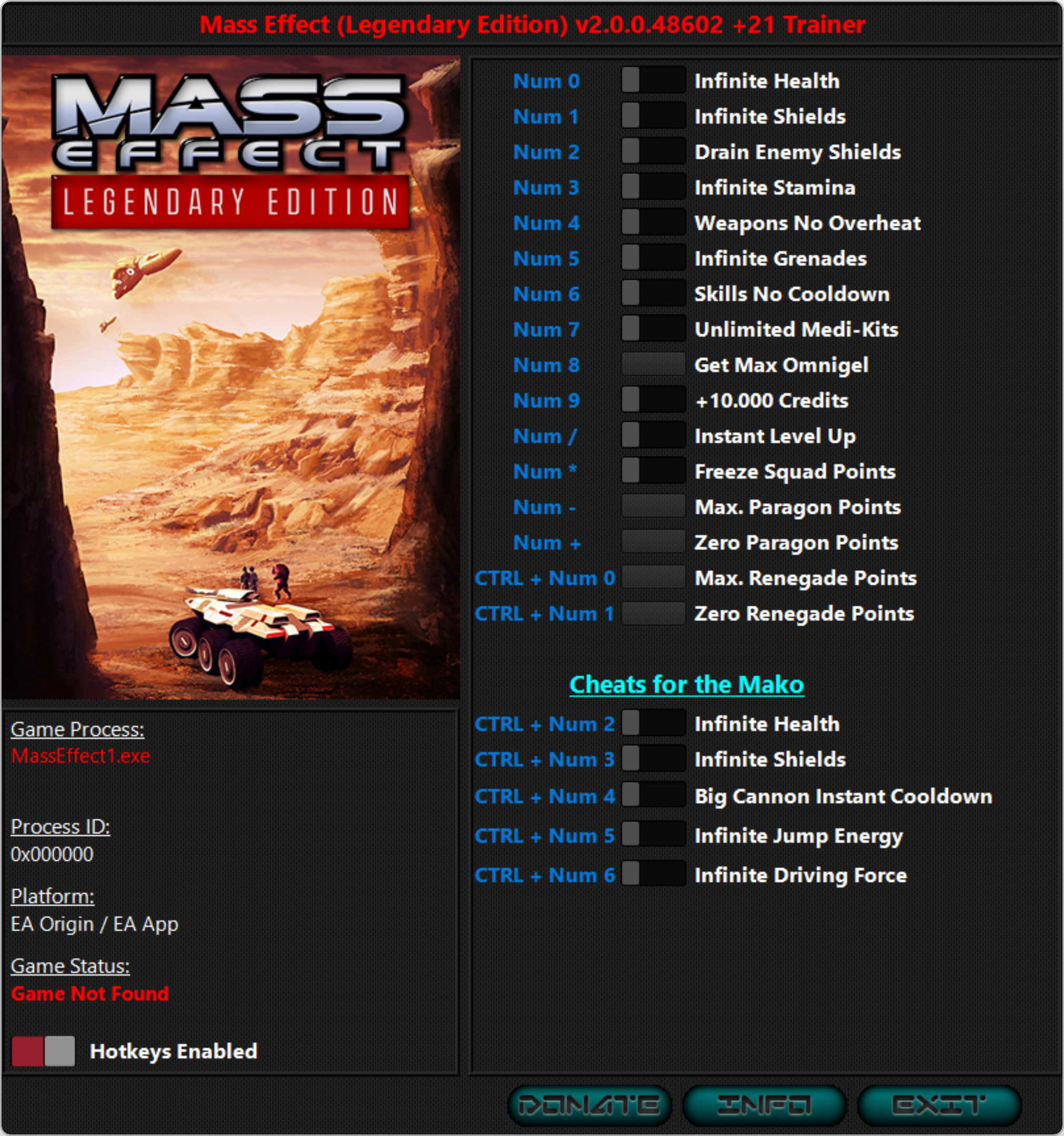 Mass Effect Legendary Edition v2.0.0.48602 Trainer +21