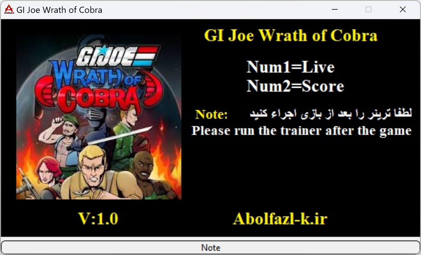 G.I. Joe: Wrath of Cobra Trainer +2