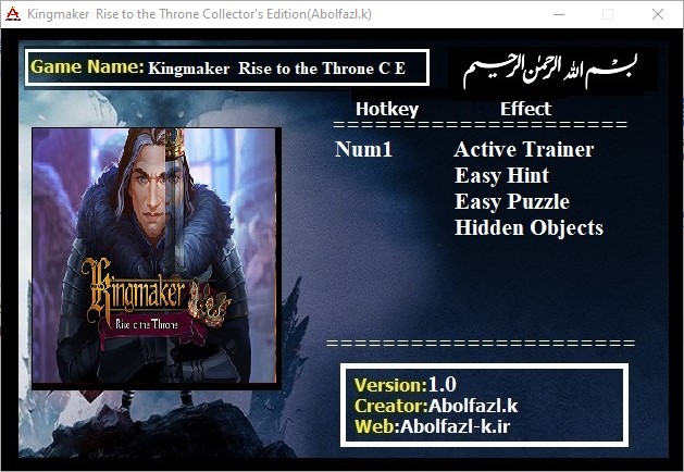 Kingmaker : Rise to The Throne Collector's Edition v1.0 Trainer +3