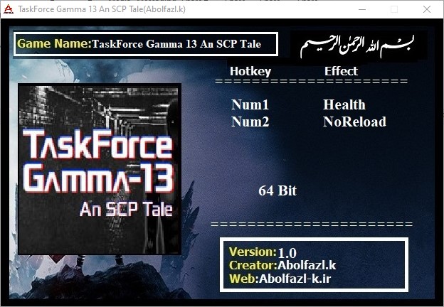 TaskForce Gamma-13 : An SCP Tale Trainer +2