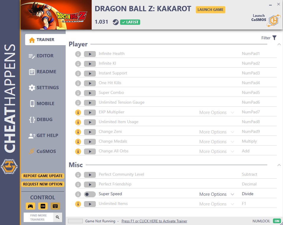 Dragon Ball Z: Kakarot v1.031 Trainer