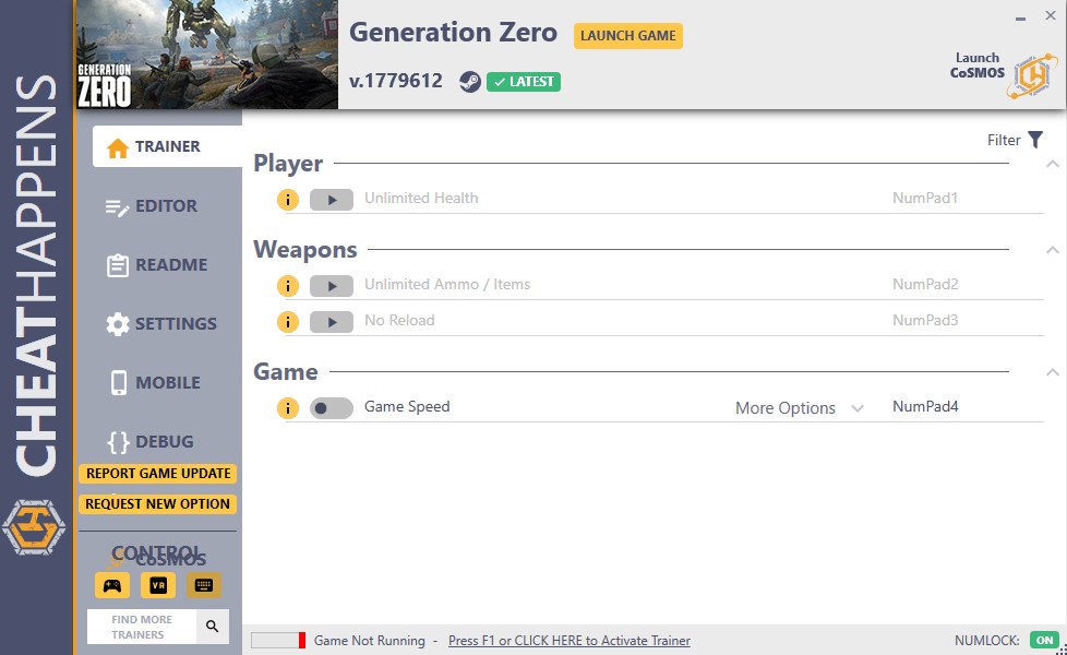 Generation Zero v01.29.2020 Trainer