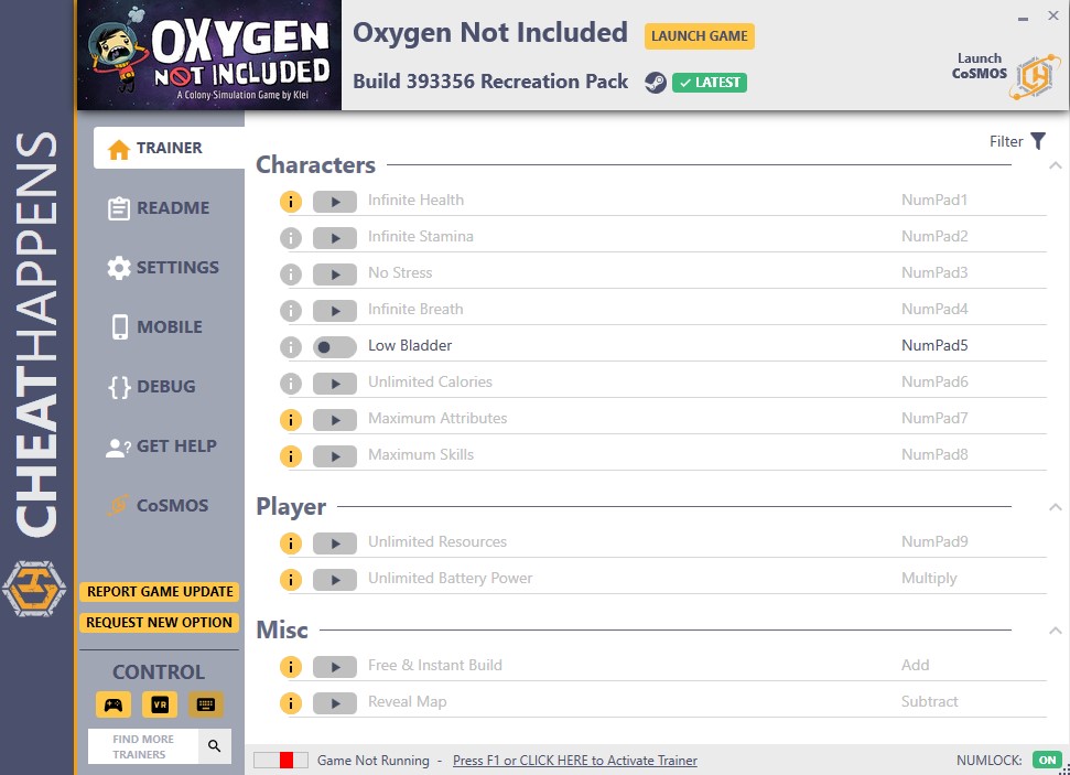 Oxygen Not Included v393356 Trainer