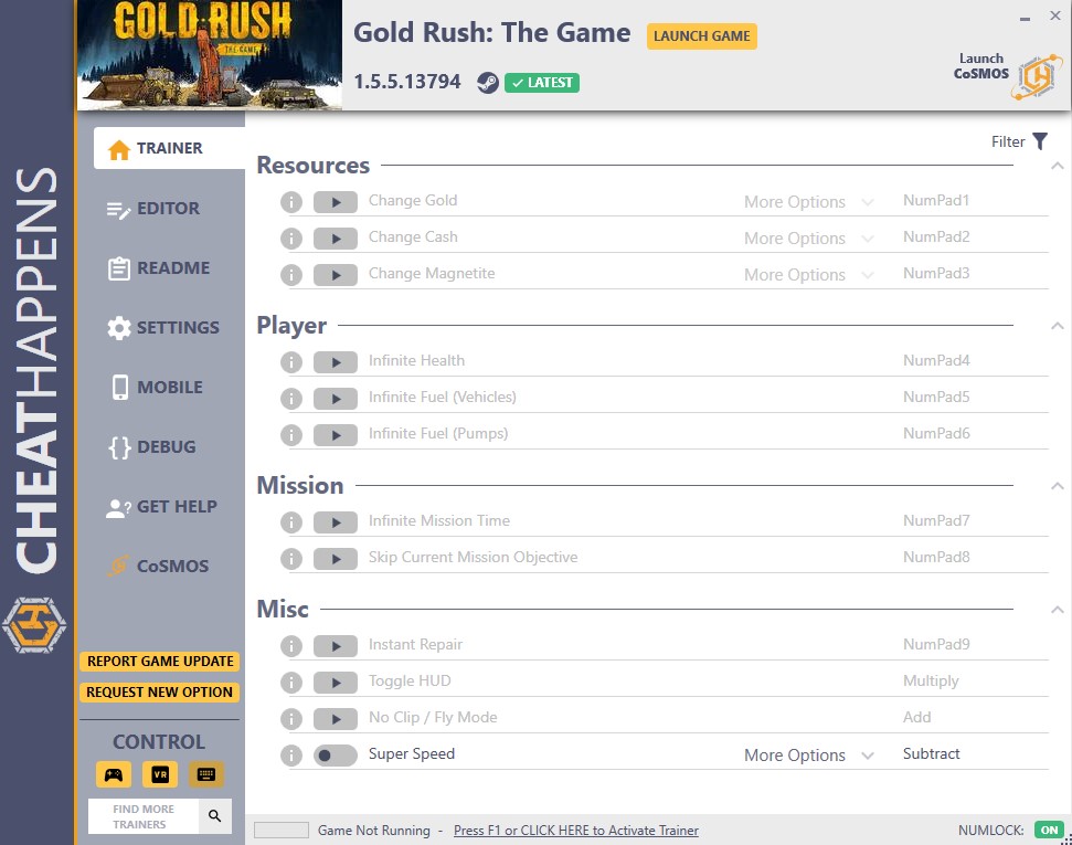 Gold Rush: The Game v1.5.5.13794 Trainer +3