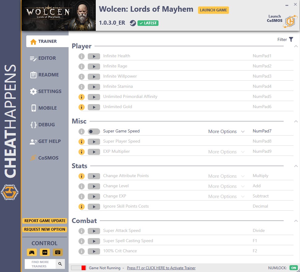 Wolcen: Lords of Mayhem v1.0.3.0_ER Trainer