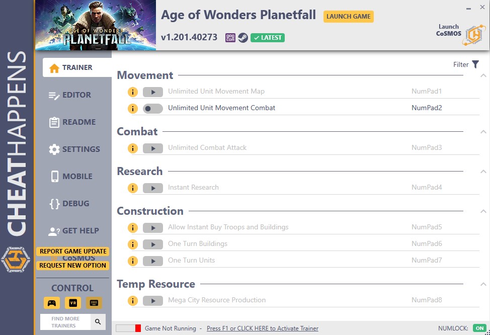 Age of Wonders : Planetfall v1.201.40273 Trainer