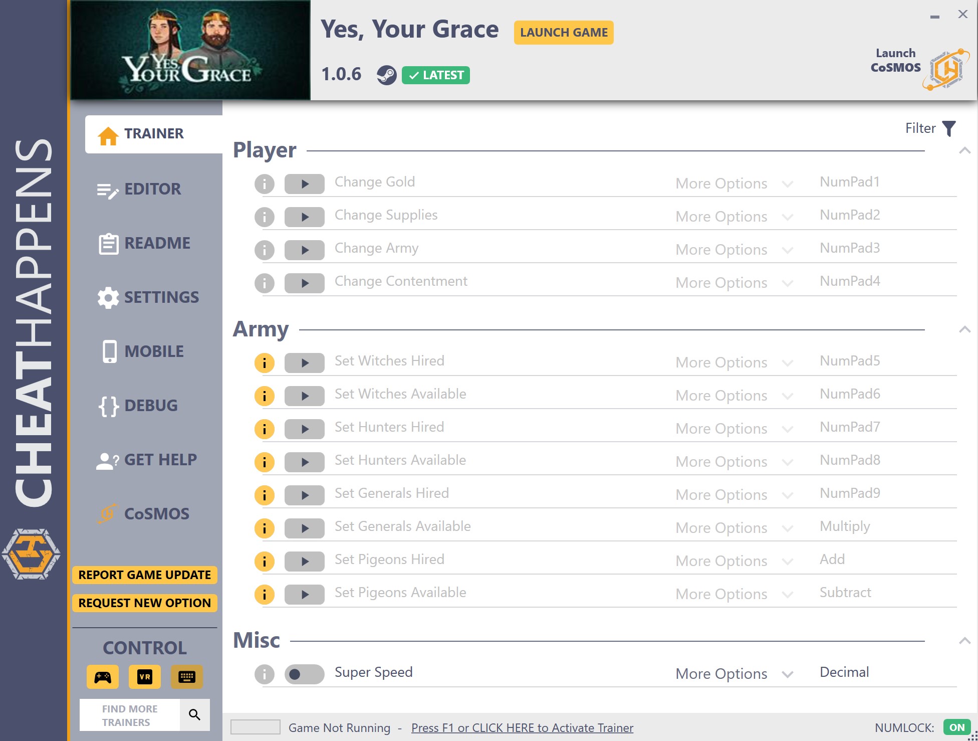 Yes, Your Grace v1.0.6 Trainer