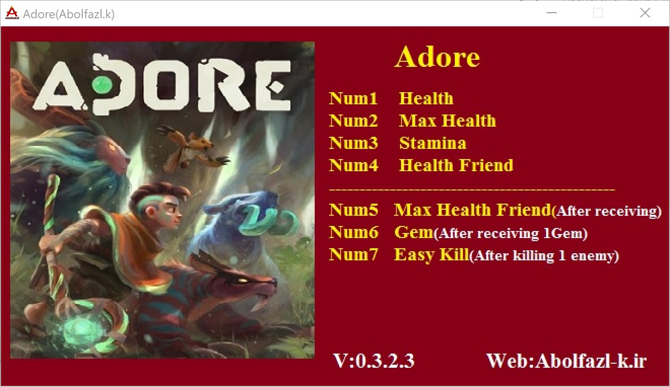 Adore v0.3.2.3 Trainer +7