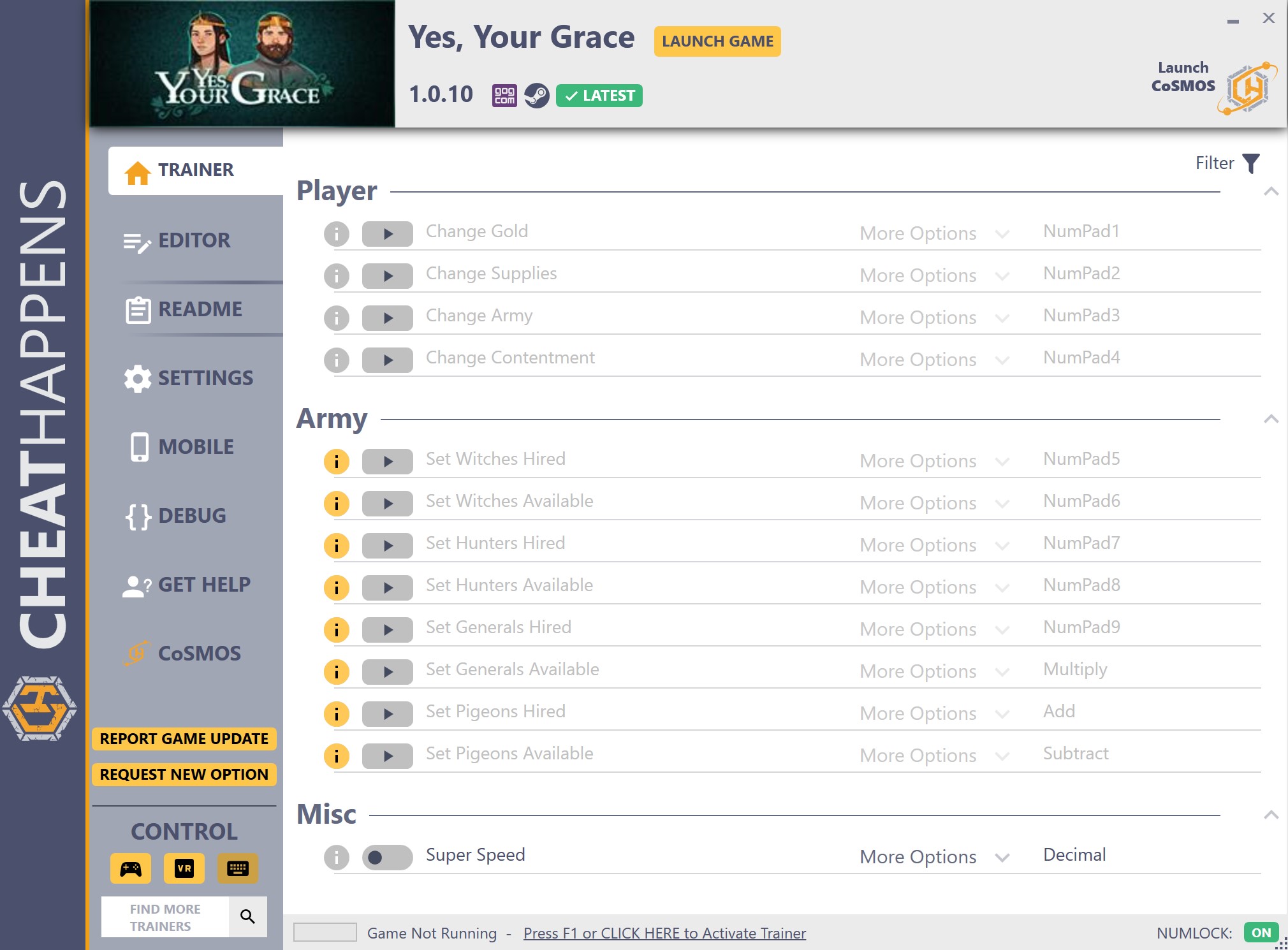 Yes, Your Grace v1.0.1.0 Trainer