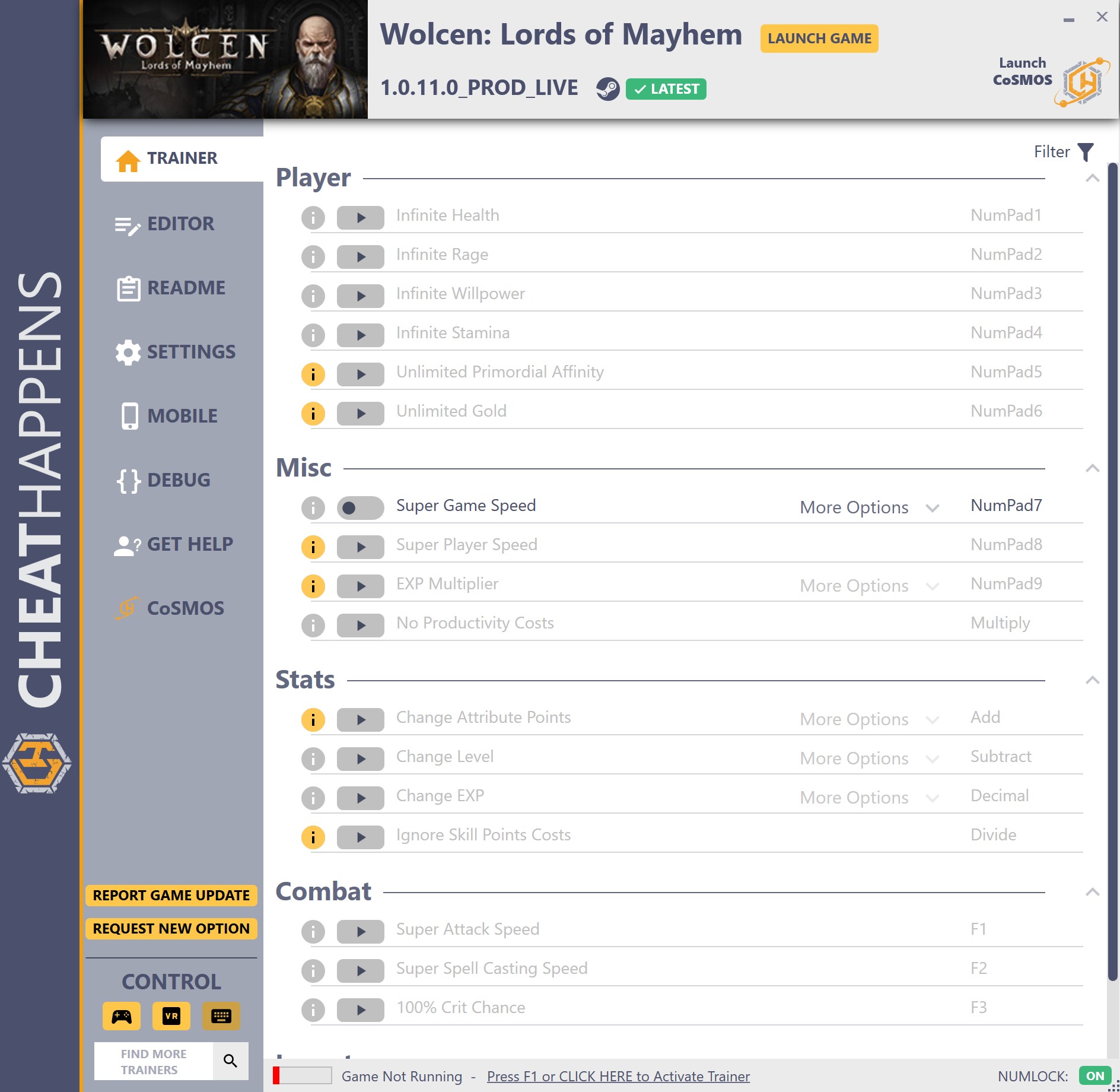 Wolcen: Lords of Mayhem v1.0.11.0_PROD_LIVE Trainer