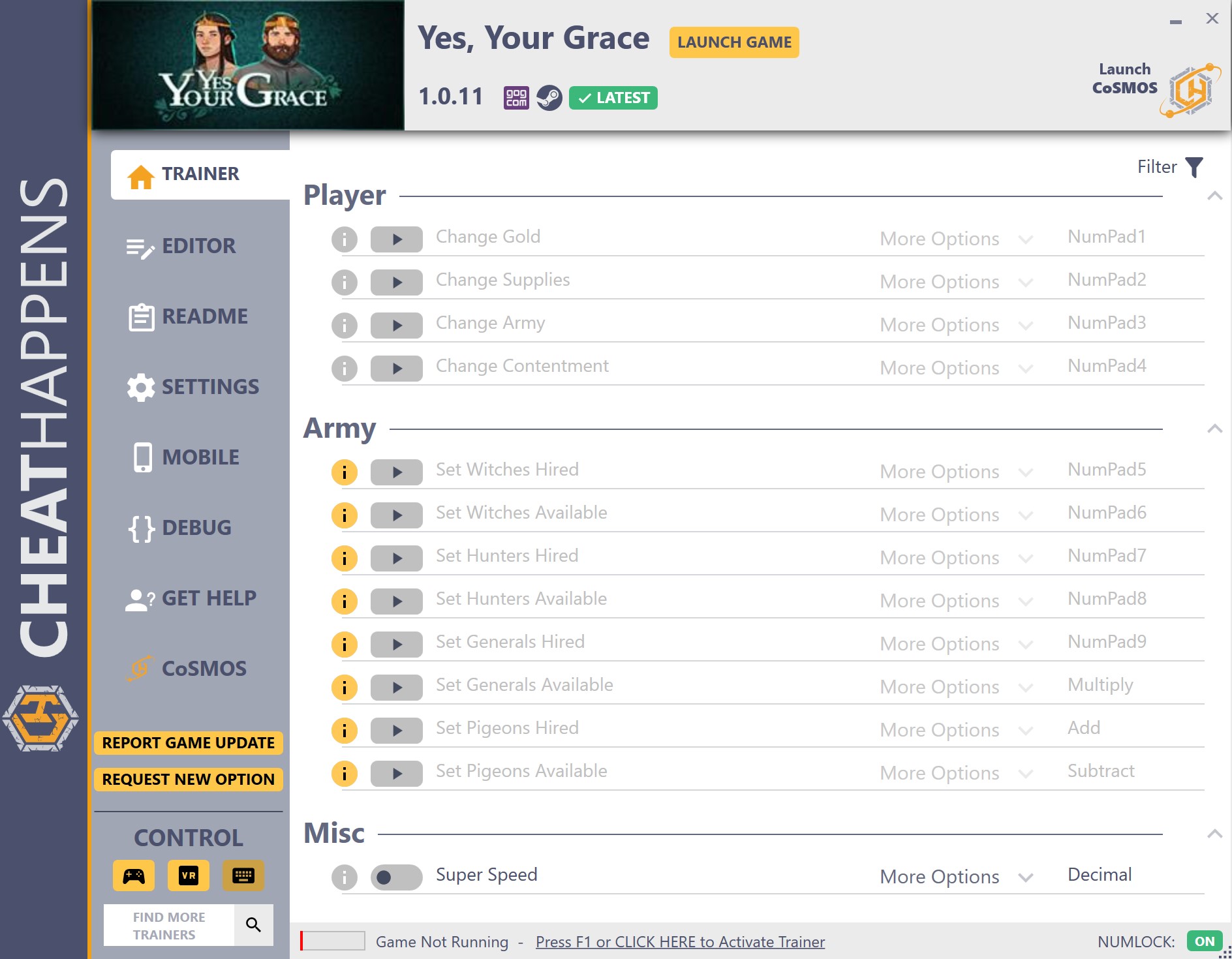 Yes, Your Grace v1.0.11 Trainer