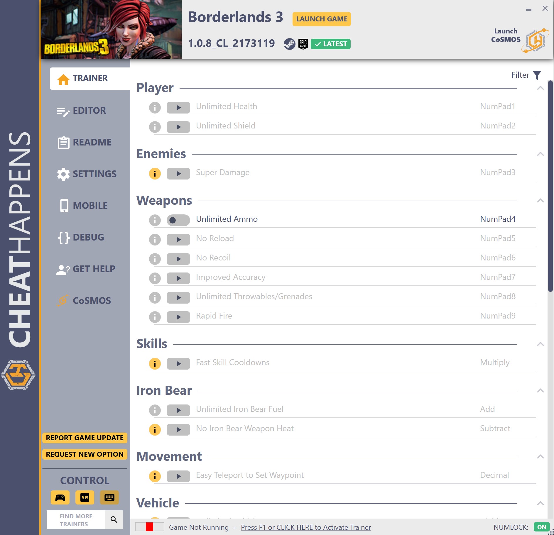 Borderlands 3 v1.0.8_CL_2173119 Trainer