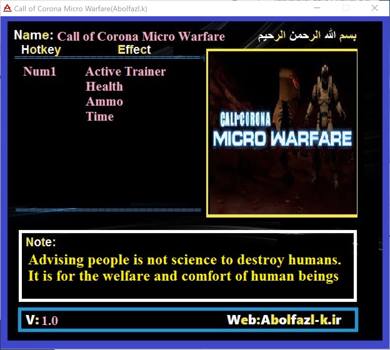 Call of Corona: Micro Warfare Trainer +3