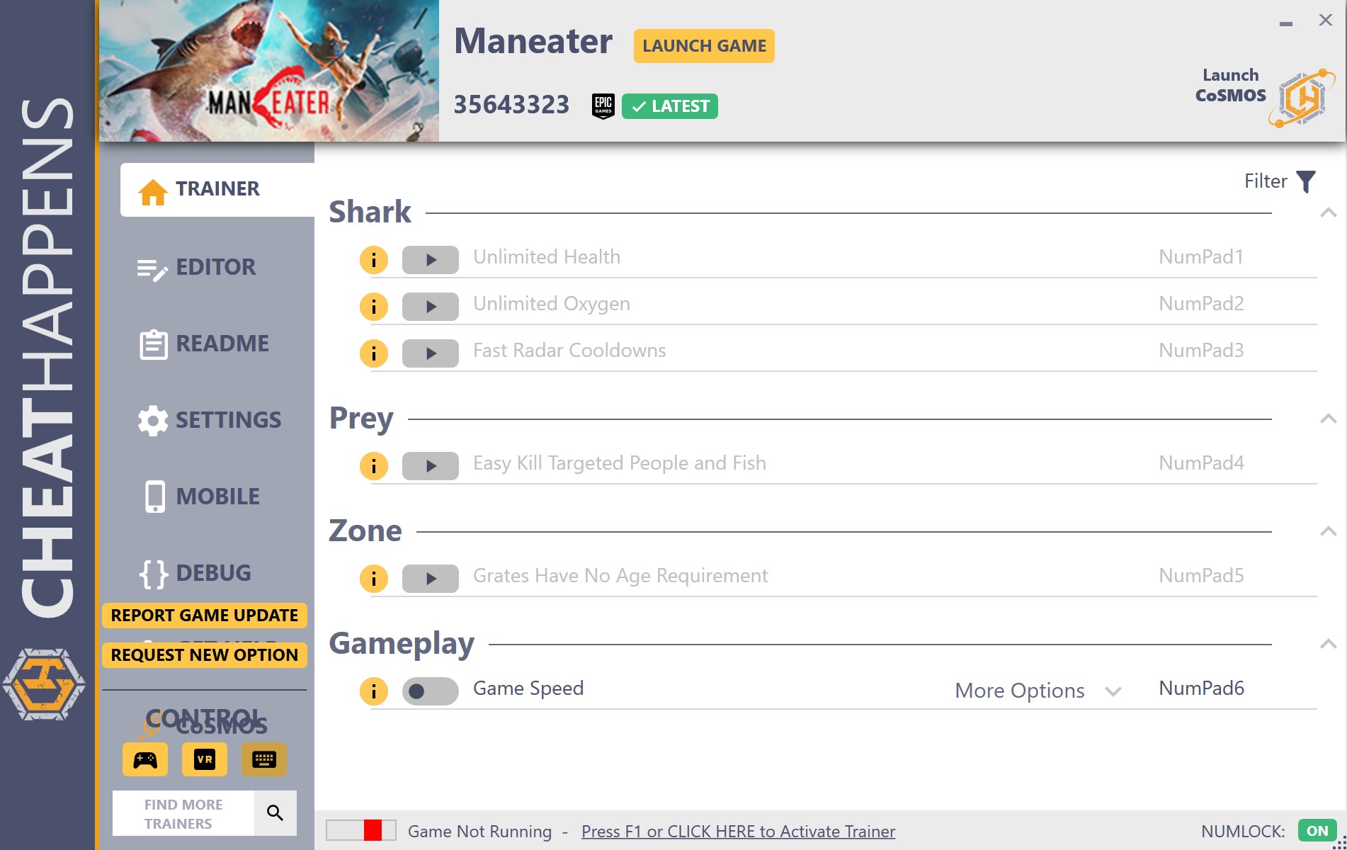 Maneater Trainer